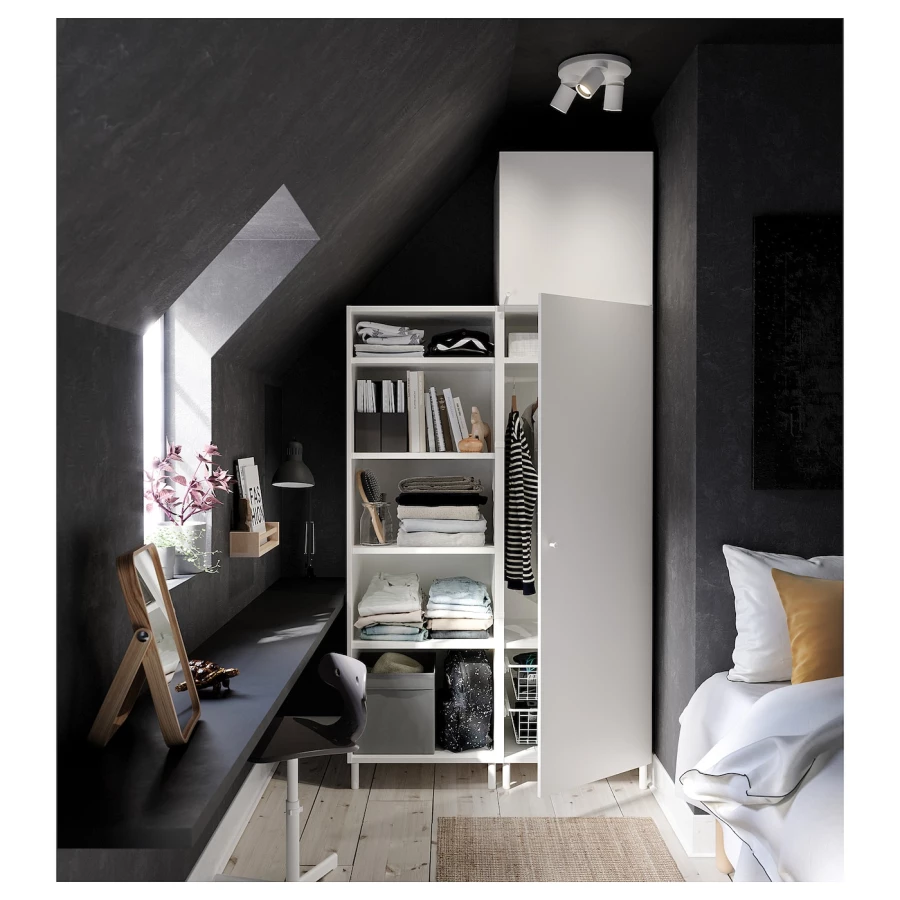 Платяной шкаф - PLATSA/FONNES/IKEA/ ПЛАТСА/ФОННЕС ИКЕА,120x57x251 см, белый (изображение №2)