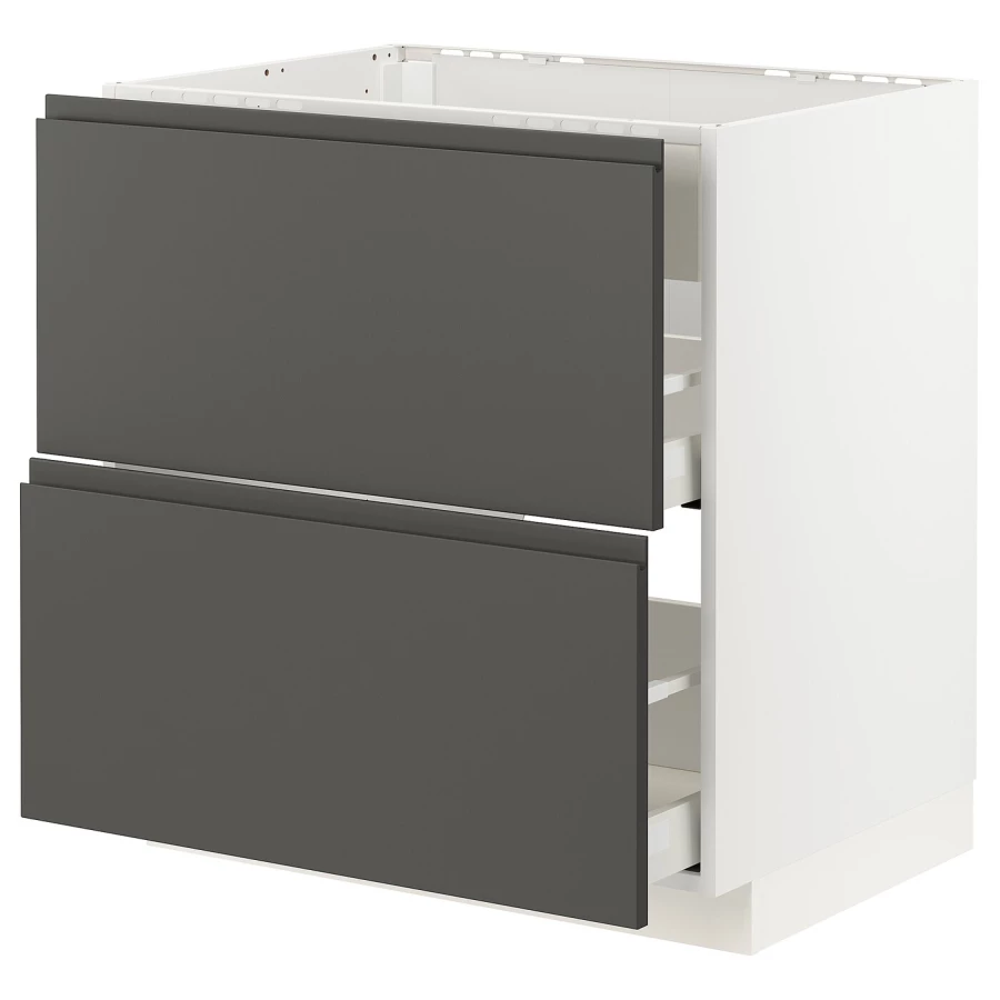 Напольный кухонный шкаф - IKEA METOD MAXIMERA, 88x62x80см, белый/темно-серый, МЕТОД МАКСИМЕРА ИКЕА (изображение №1)