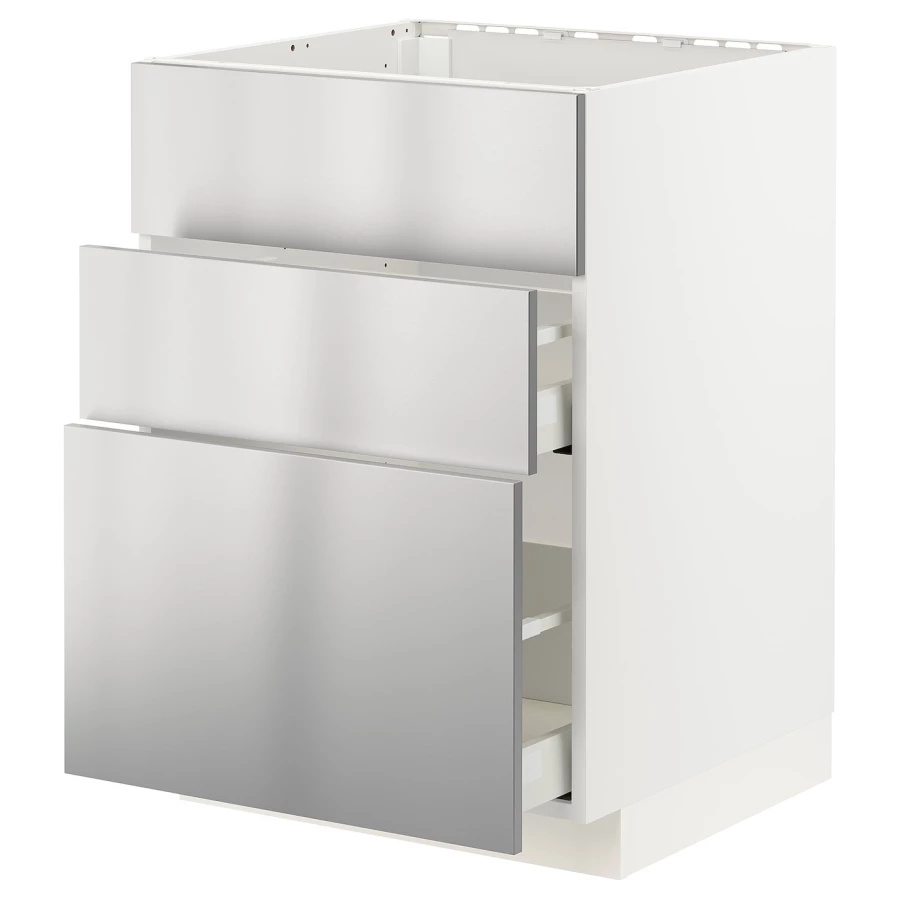 Напольный кухонный шкаф  - IKEA METOD MAXIMERA, 88x61,6x60см, белый/светло-серый, МЕТОД МАКСИМЕРА ИКЕА (изображение №1)