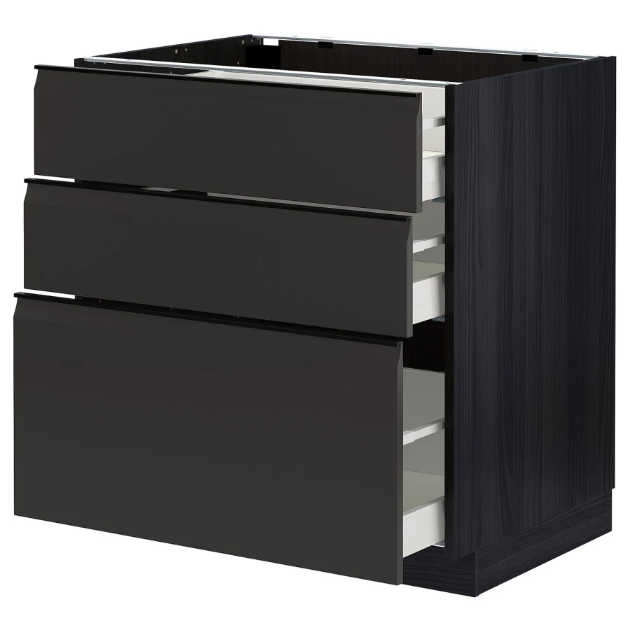 Напольный шкаф - IKEA METOD MAXIMERA, 88x62x80см, черный, МЕТОД МАКСИМЕРА ИКЕА (изображение №1)