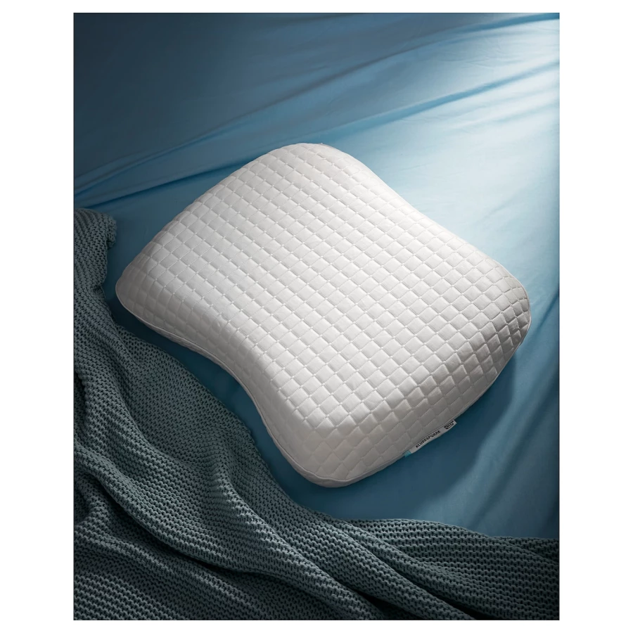 Эргономичная подушка - KLUBBSPORRE IKEA/ КЛУББСПОРРЕ  ИКЕА, 44x56 см ,белый (изображение №3)