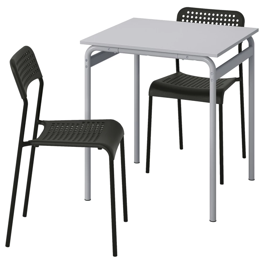 Кухонный стол - GRÅSALA/ADDE IKEA/ ГРОСАЛА/АДДЕ ИКЕА, 67 см, белый/черный (изображение №1)