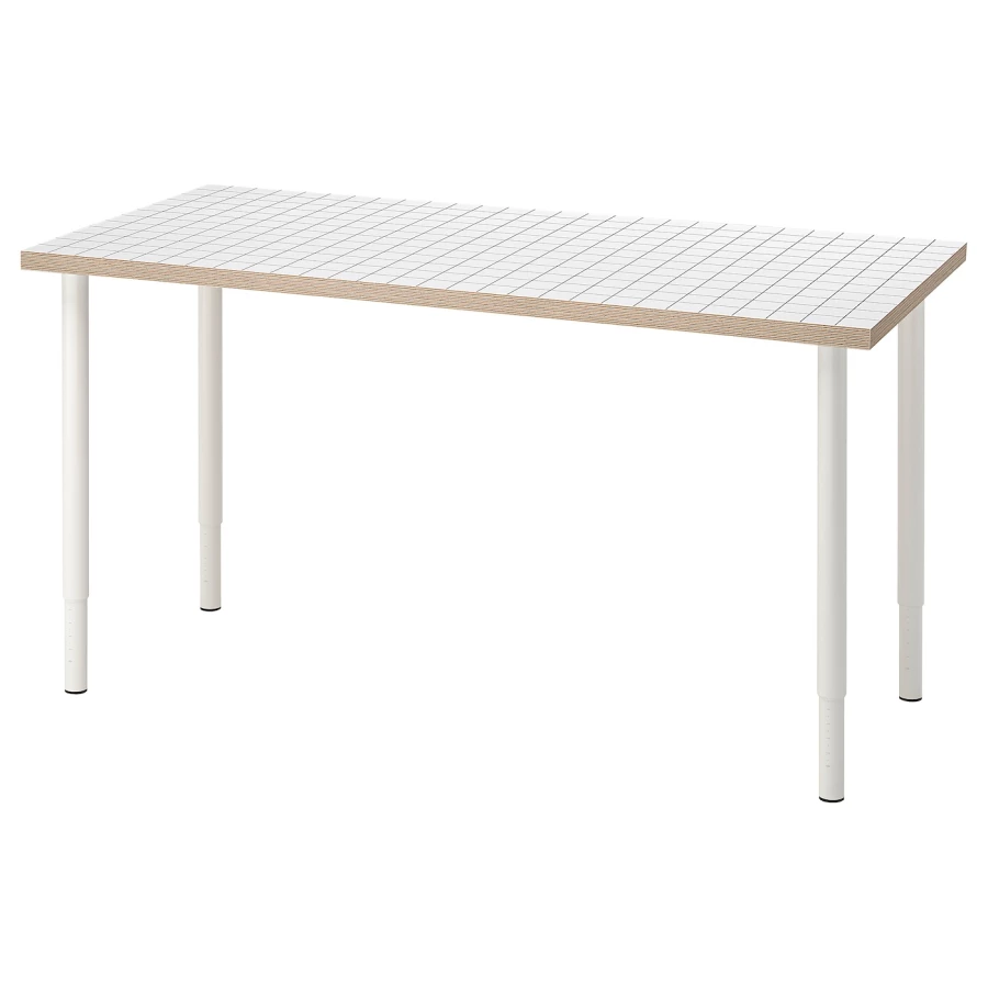 Письменный стол - IKEA LAGKAPTEN/OLOV, 140х60х63-93 см, белый антрацит, ЛАГКАПТЕН/ОЛОВ ИКЕА (изображение №1)
