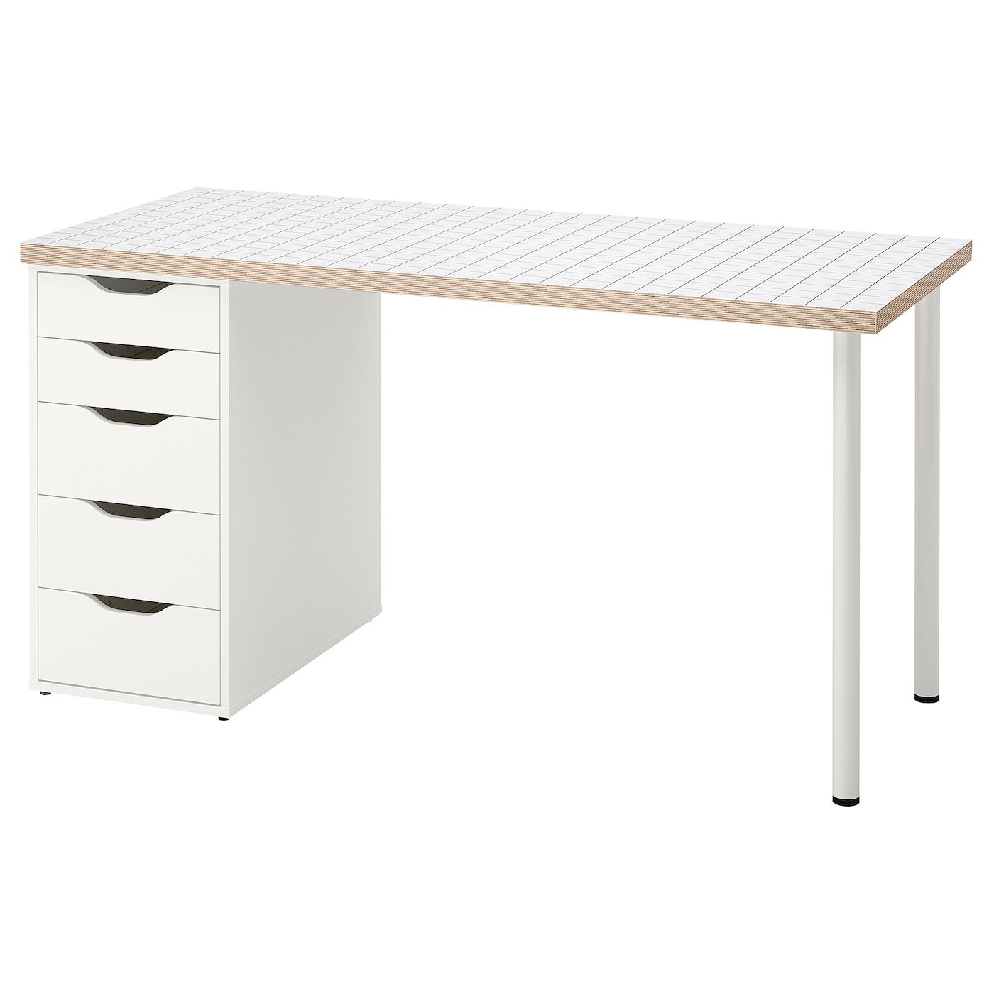 Письменный стол с ящиком - IKEA LAGKAPTEN/ALEX, 140x60 см, белый антрацит, АЛЕКС/ЛАГКАПТЕН ИКЕА