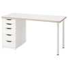 Письменный стол с ящиком - IKEA LAGKAPTEN/ALEX, 140x60 см, белый антрацит, АЛЕКС/ЛАГКАПТЕН ИКЕА