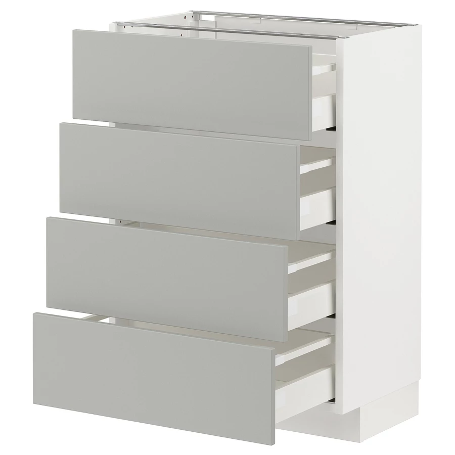 Напольный шкаф - METOD / MAXIMERA IKEA/ МЕТОД/ МАКСИМЕРА ИКЕА,  88х60 см, белый/светло-серый (изображение №1)