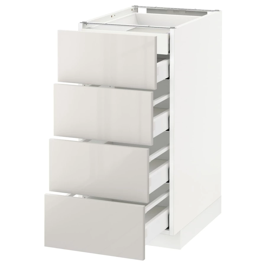 Напольный кухонный шкаф  - IKEA METOD MAXIMERA, 88x62x40см, белый/светло-серый, МЕТОД МАКСИМЕРА ИКЕА (изображение №1)