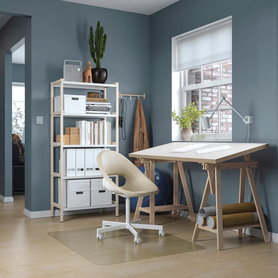 Письменный стол - IKEA LAGKAPTEN/MITTBACK, 140х60 см, белый антрацит/береза, ЛАГКАПТЕН/МИТТБАКК ИКЕА (изображение №8)