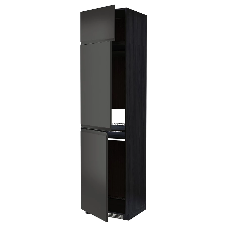 Напольный кухонный шкаф - IKEA METOD/МЕТОД ИКЕА, 240х60х60 см, черный (изображение №1)
