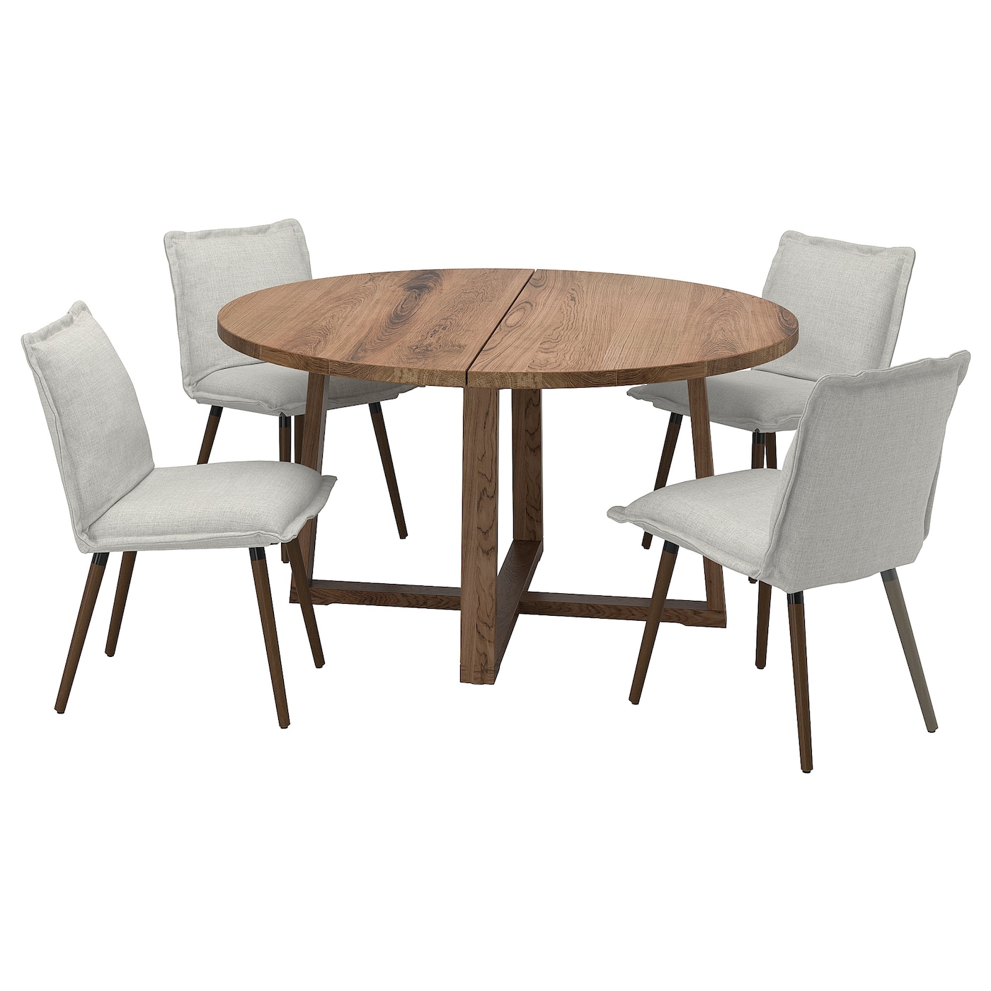 Стол и 4 стула - MÖRBYLÅNGA / KLINTEN/ MОRBYLАNGA IKEA/  МЁРБИЛОНГА / КЛИНТЕН ИКЕА,  145х75/ 81 см,  коричневый/ серый