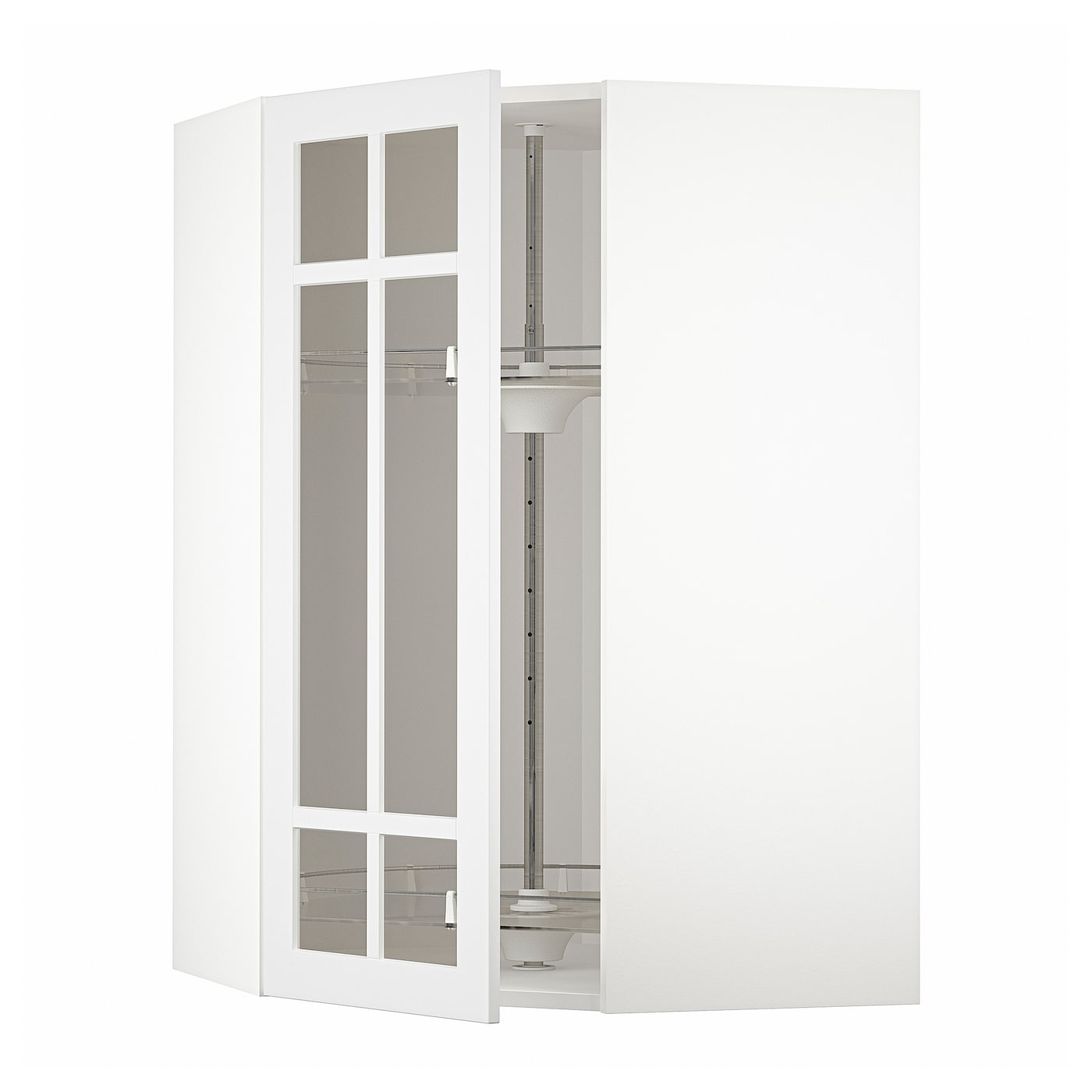 Шкаф с каруселью/стеклянная дверца - METOD  IKEA/  МЕТОД ИКЕА, 100х68 см, белый