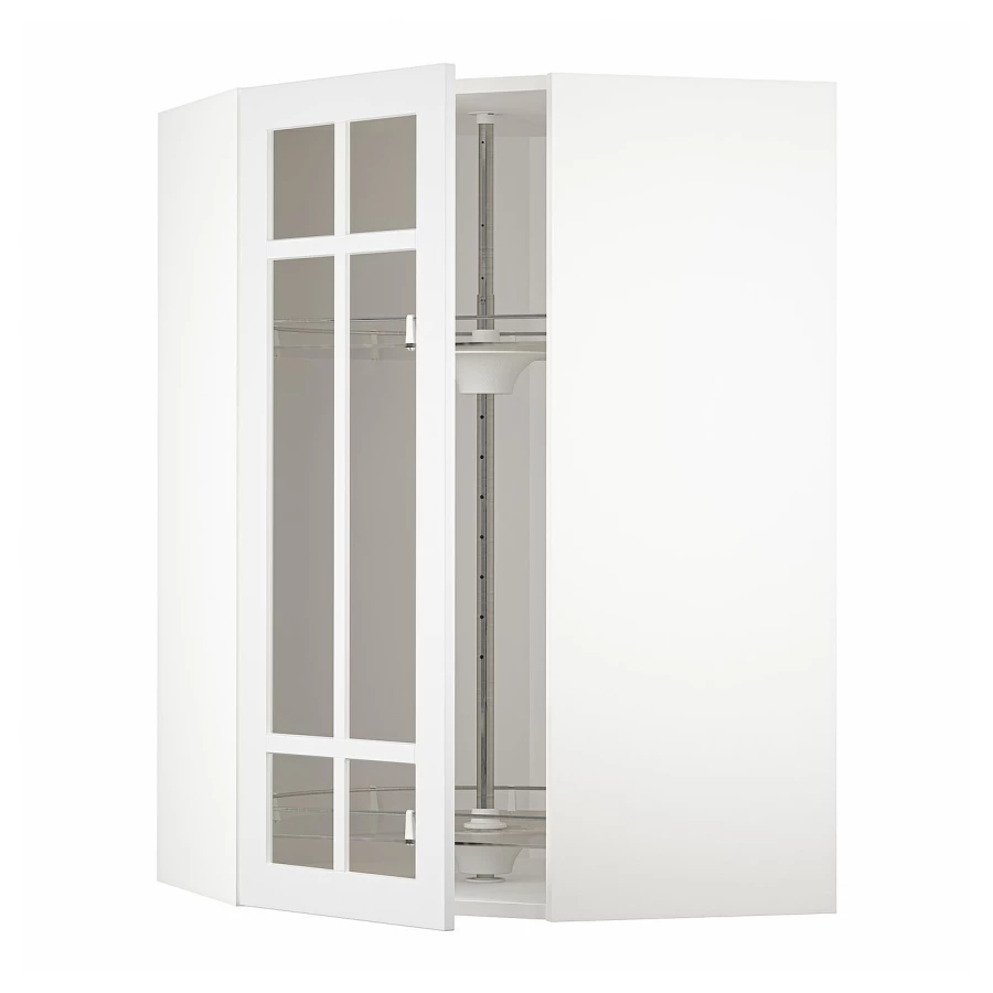 Шкаф с каруселью/стеклянная дверца - METOD  IKEA/  МЕТОД ИКЕА, 100х68 см, белый (изображение №1)