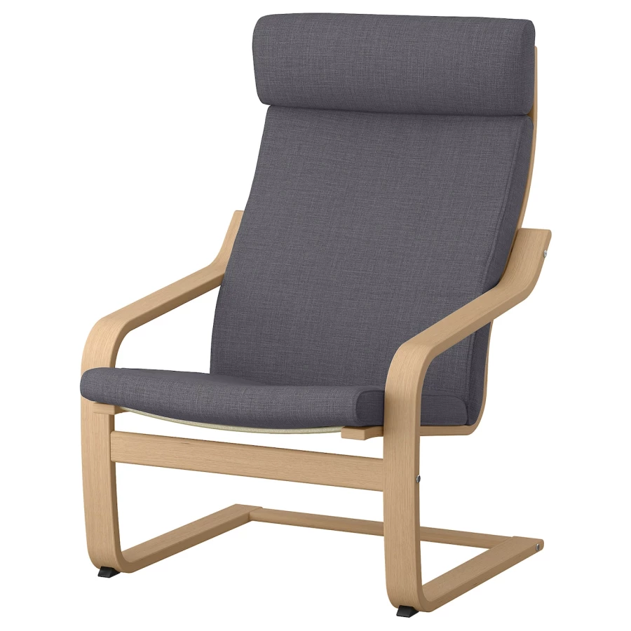 Подушка для кресла-качалки - POÄNG / POАNG  IKEA/  ПОЭНГ ИКЕА,  137х56 см,  серый (изображение №2)