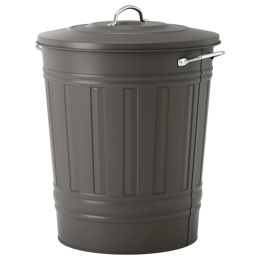 Корзина для мусора - IKEA KNODD, 40л, серый, КНОДД ИКЕА (изображение №1)