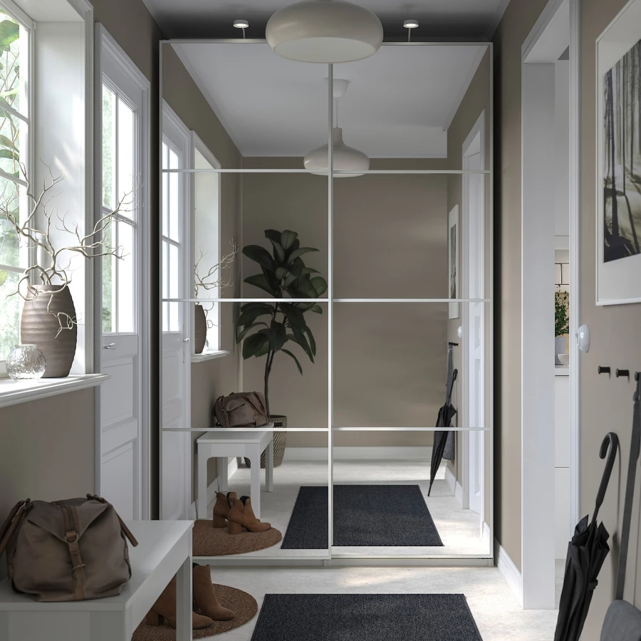 Шкаф-купе - IKEA PAX/AULI/ПАКС/АУЛИ ИКЕА,150x44x236 см, белый (изображение №2)