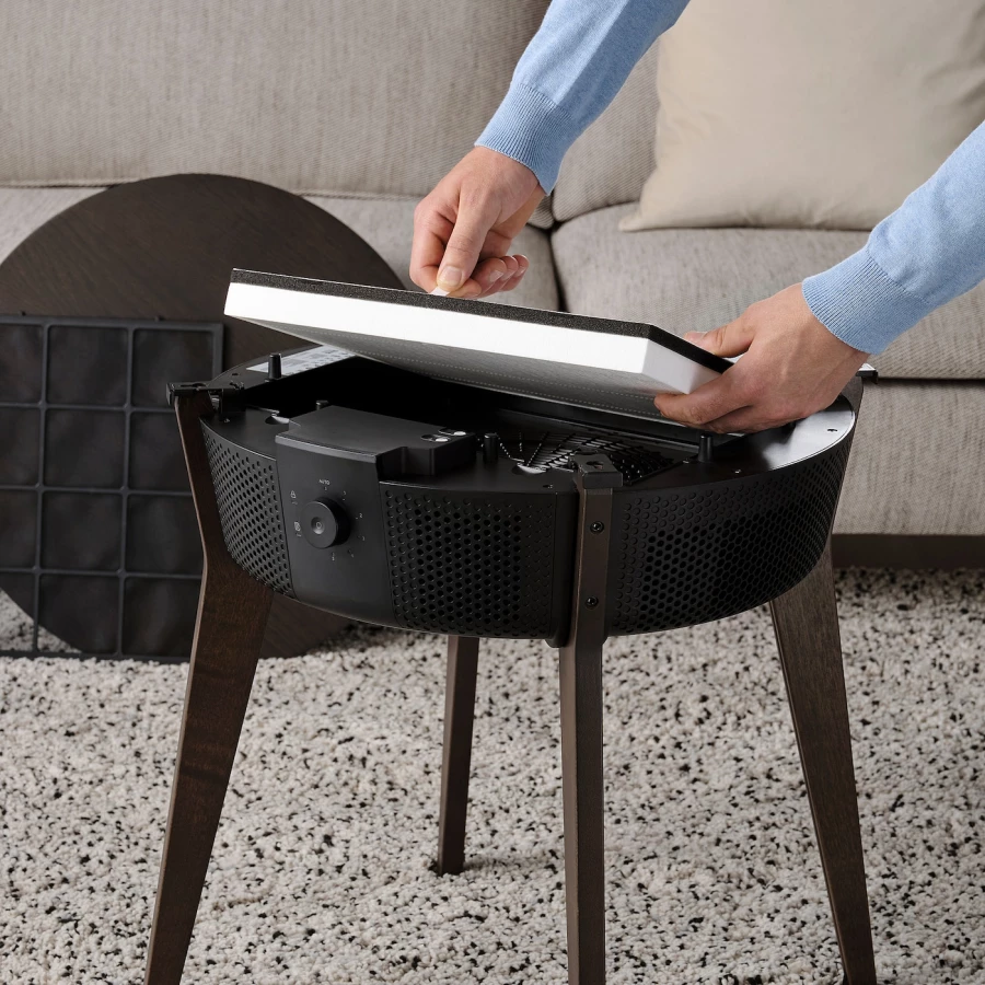 Стол с очистителем воздуха - IKEA STARKVIND, 54х55 см, темно-коричневый, СТАРКВИНД ИКЕА (изображение №6)