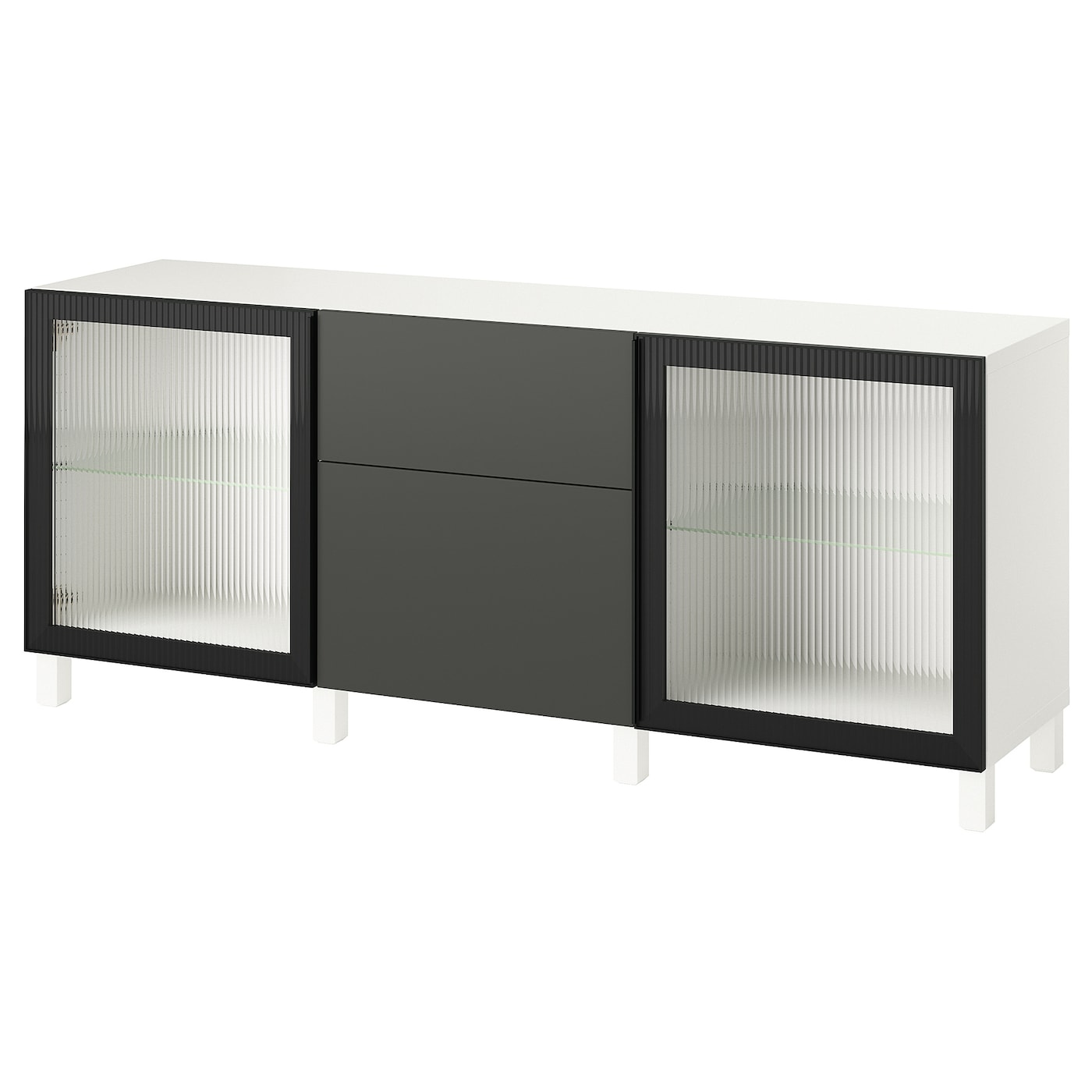 Комбинация с ящиками - IKEA BESTÅ/BESTA/БЕСТО ИКЕА, 180х42х74 см, белый