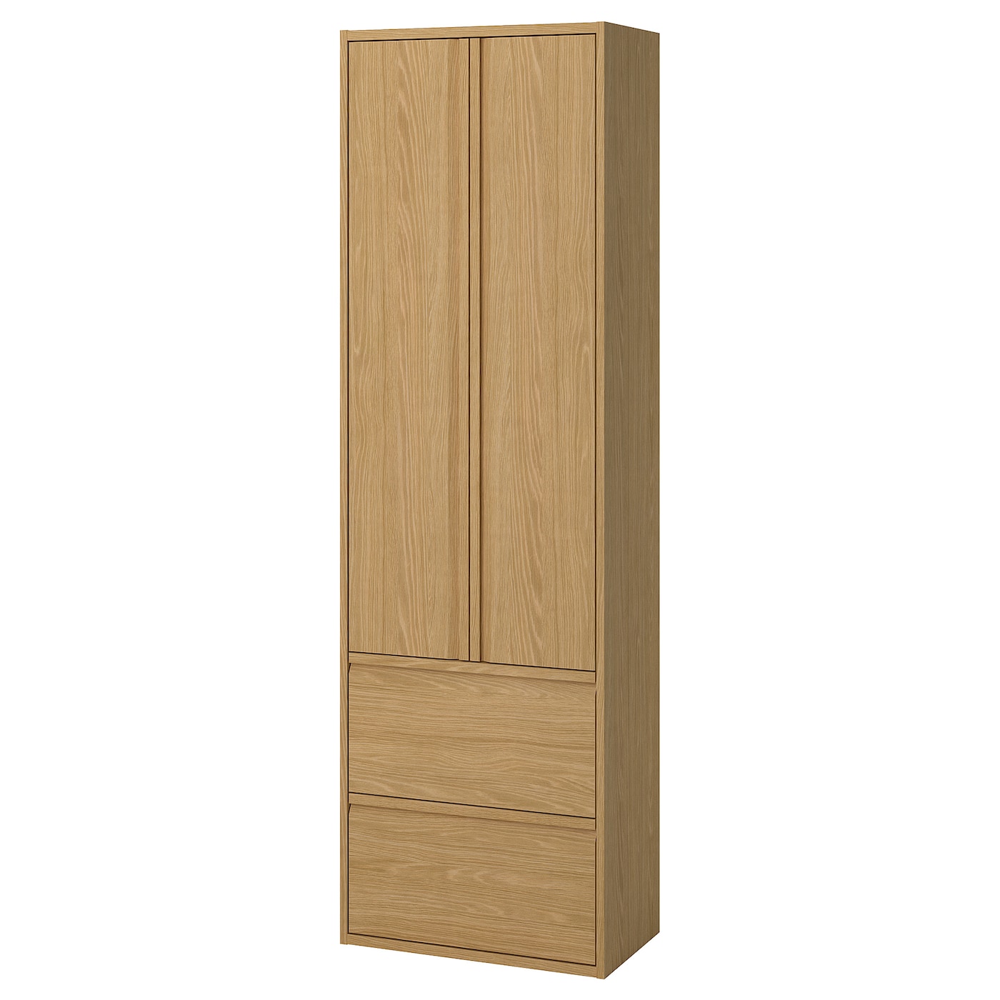 Высокий шкаф с дверцами/ящиками - IKEA ÄNGSJÖN/ANGDJON/ЭНГСЬЕН ИКЕА, 195х35х60 см, коричневый