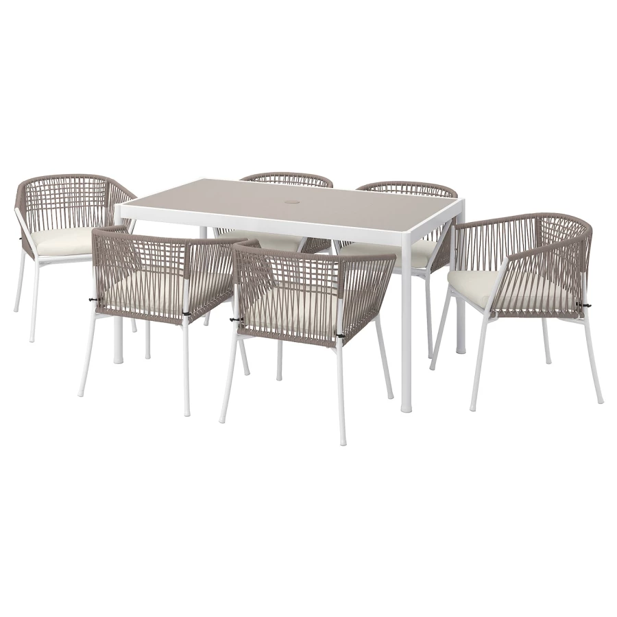 Обеденный стол и стулья - IKEA SEGERÖN/SEGERON, 147см, белый, СЕГЕРОН ИКЕА (изображение №1)