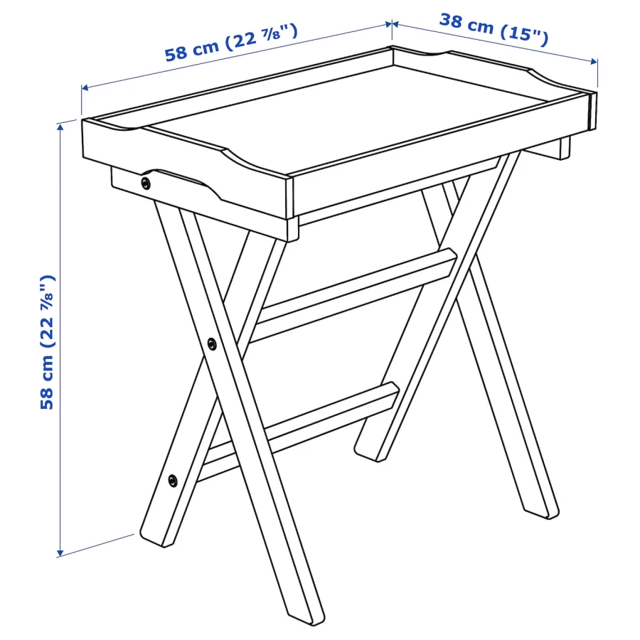 Стол сервировочный - IKEA MARYD/ИКЕА МАРЮД, 58х38х58 см, серый (изображение №5)