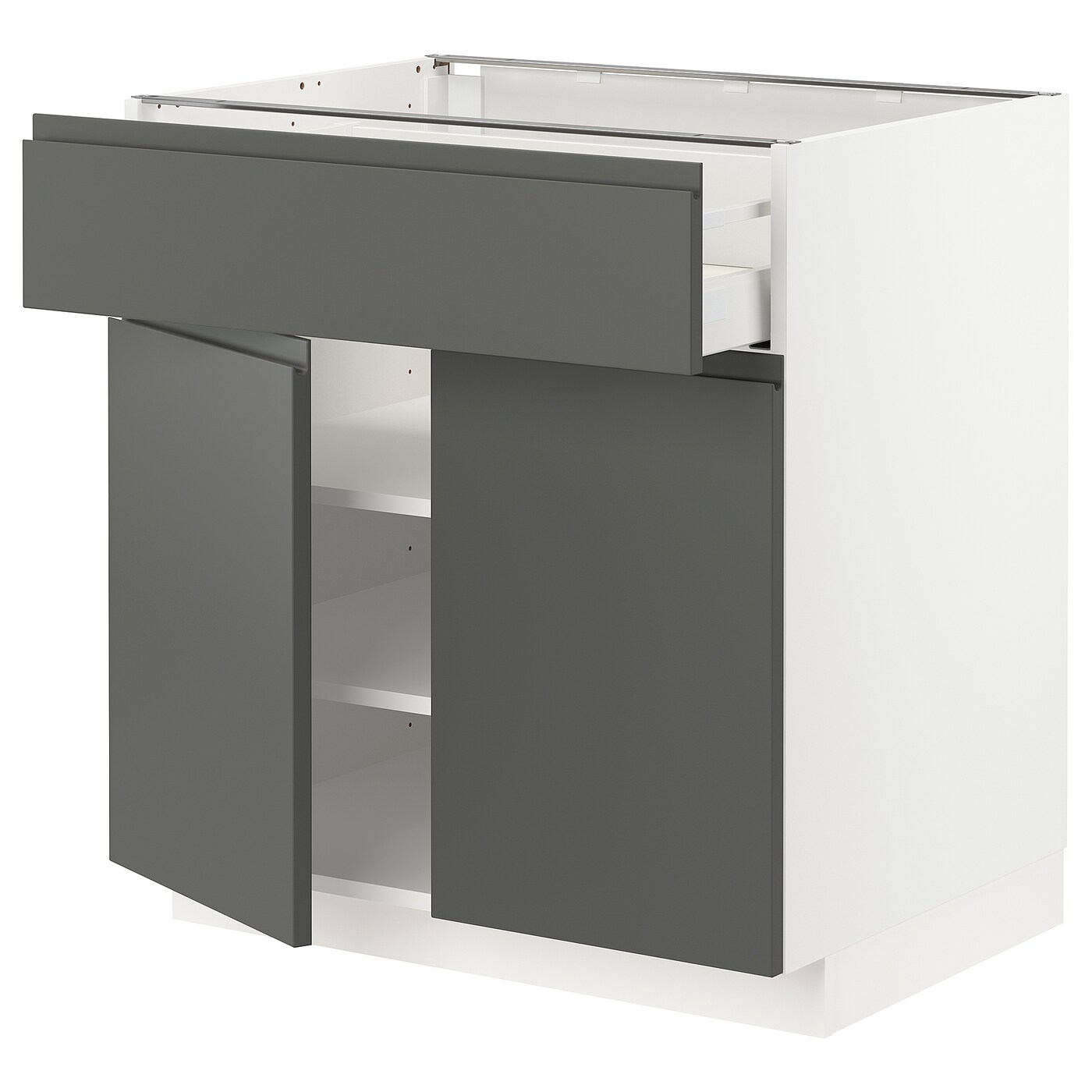 Напольный кухонный шкаф  - IKEA METOD MAXIMERA, 88x62x80см, белый/темно-серый, МЕТОД МАКСИМЕРА ИКЕА