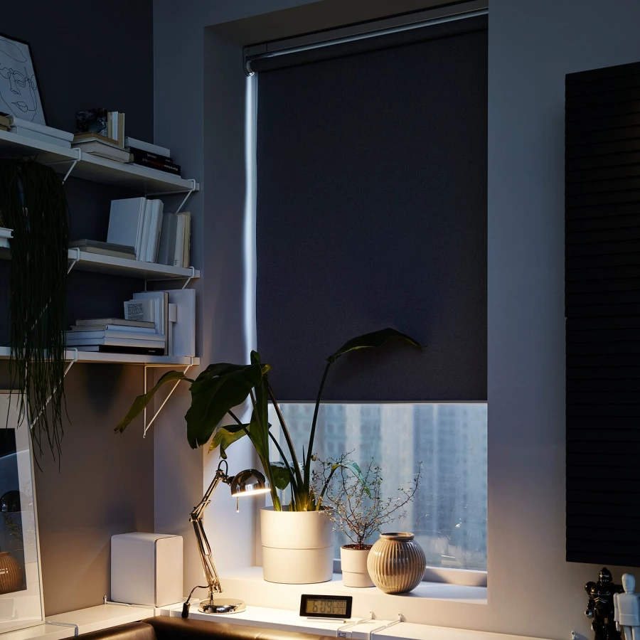 Рулонная штора (blackout) - IKEA FYRTUR, 195х80 см, серый, ФЮРТЮР ИКЕА (изображение №9)