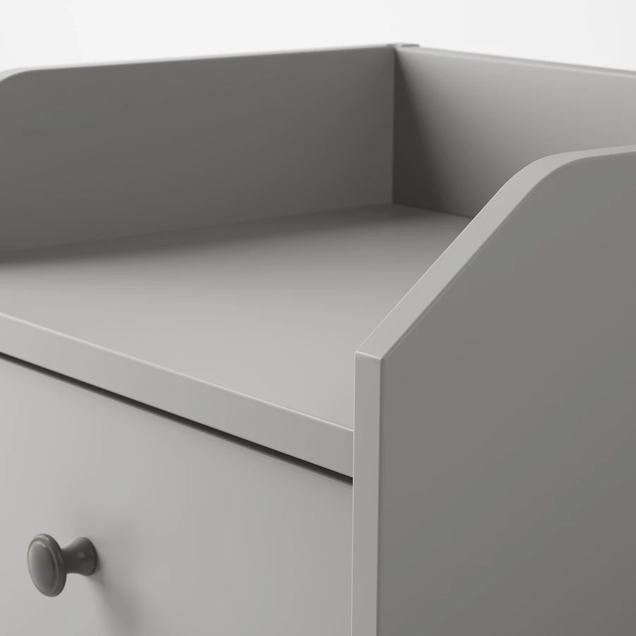 Комбинация мебели для спальни - IKEA HAUGA, 200x160см, серый/светло-серый, ХАУГА ИКЕА (изображение №6)