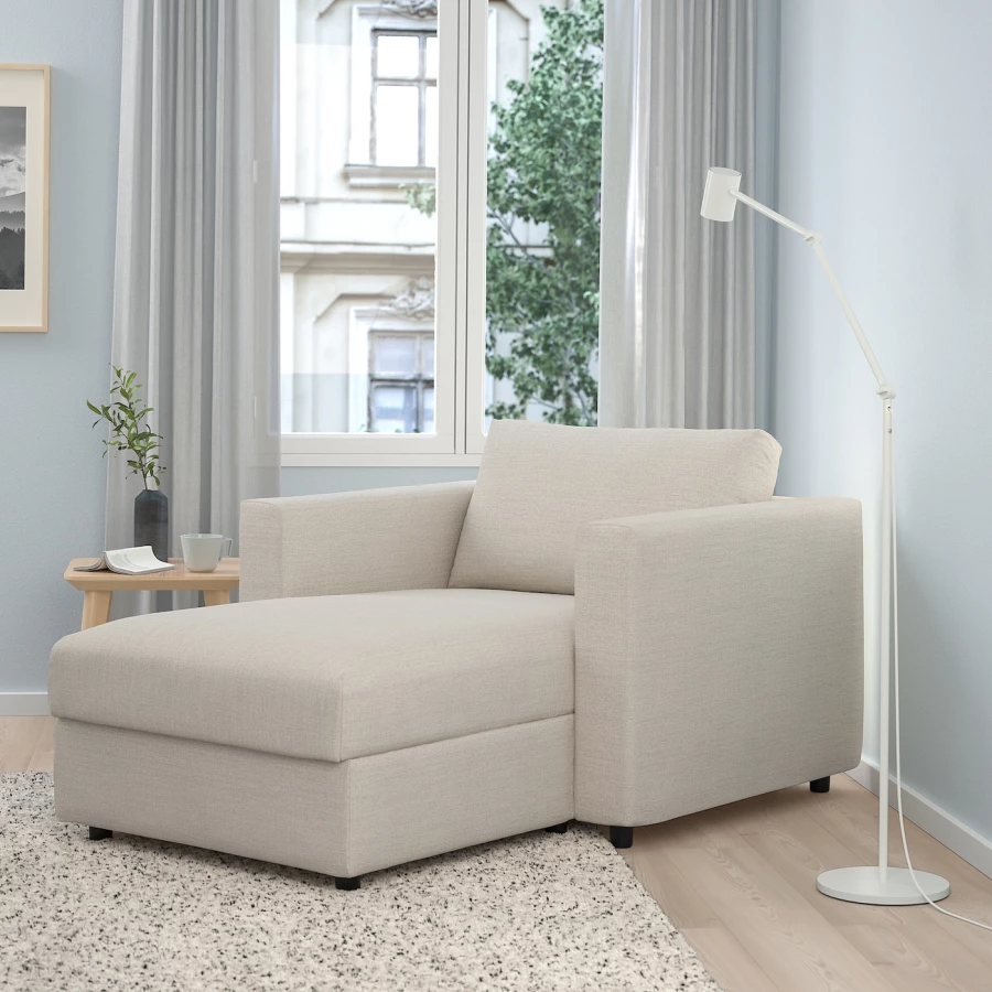 Кресло-шезлонг - IKEA VIMLE/ВИМЛЕ ИКЕА, 68х164х111 см, белый (изображение №2)
