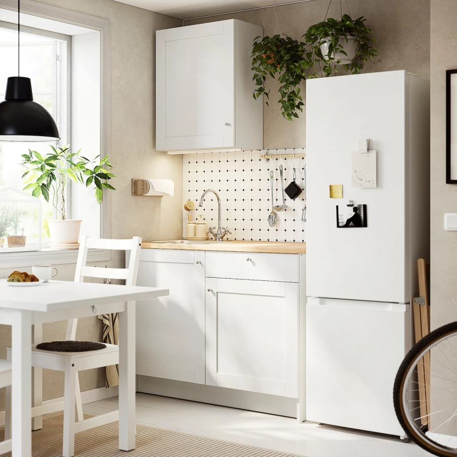 Комбинация кухонная прямая - KNOXHULT IKEA/ КНОКСХУЛЬТ ИКЕА, белый/под беленный дуб (изображение №2)
