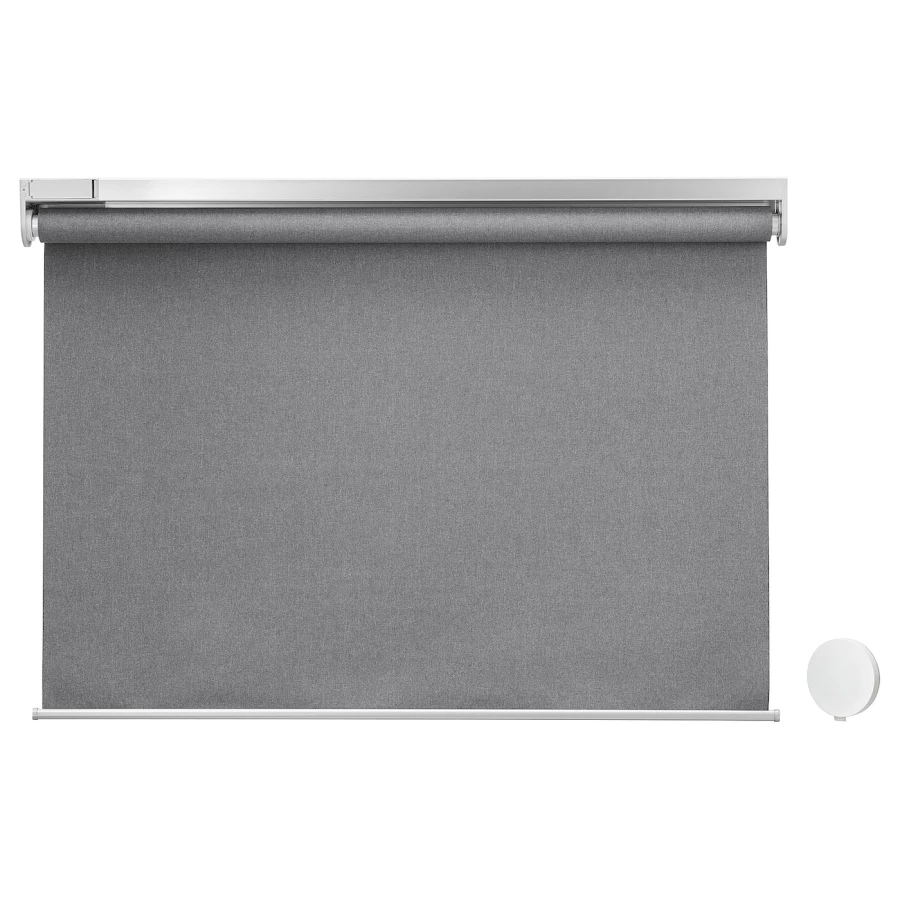 Рулонная штора с пультом управления (blackout) - IKEA FYRTUR, 195х80 см, серый, ФЮРТЮР ИКЕА (изображение №1)