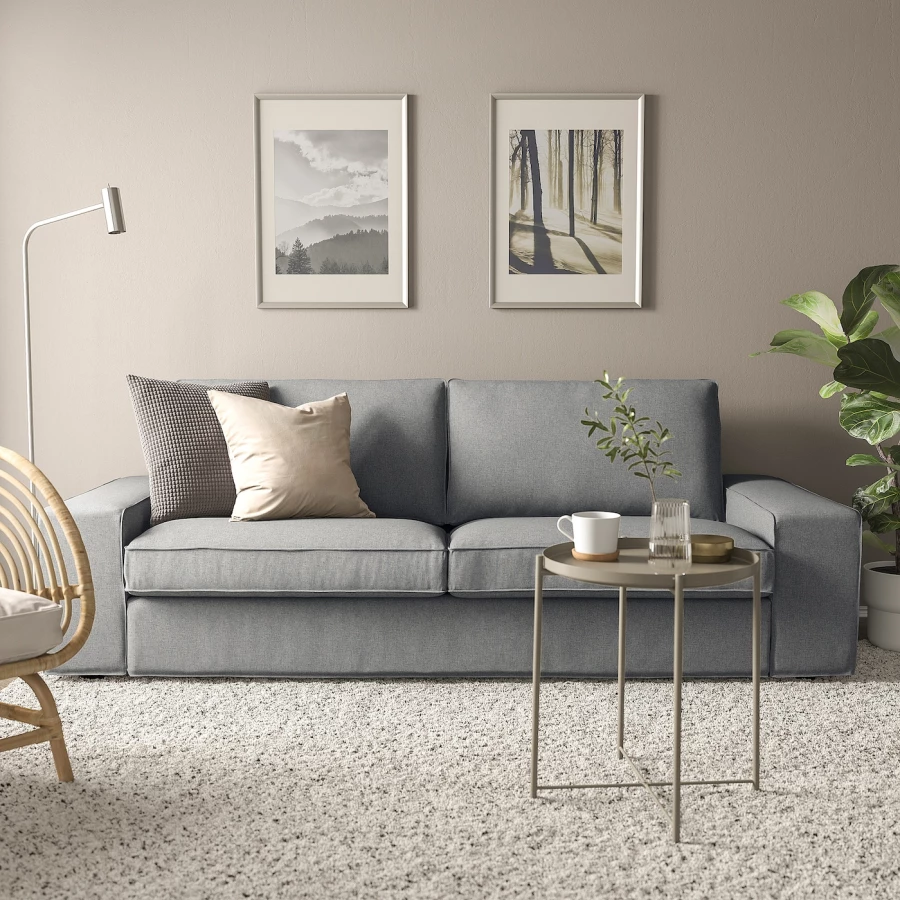 3-местный диван - IKEA KIVIK,  83x95x228см, серый, КИВИК ИКЕА (изображение №2)