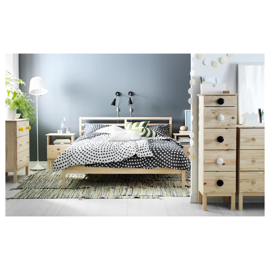 Двуспальная кровать - IKEA TARVA/LURÖY/LUROY, 200х140 см, сосна, ТАРВА/ЛУРОЙ ИКЕА (изображение №5)