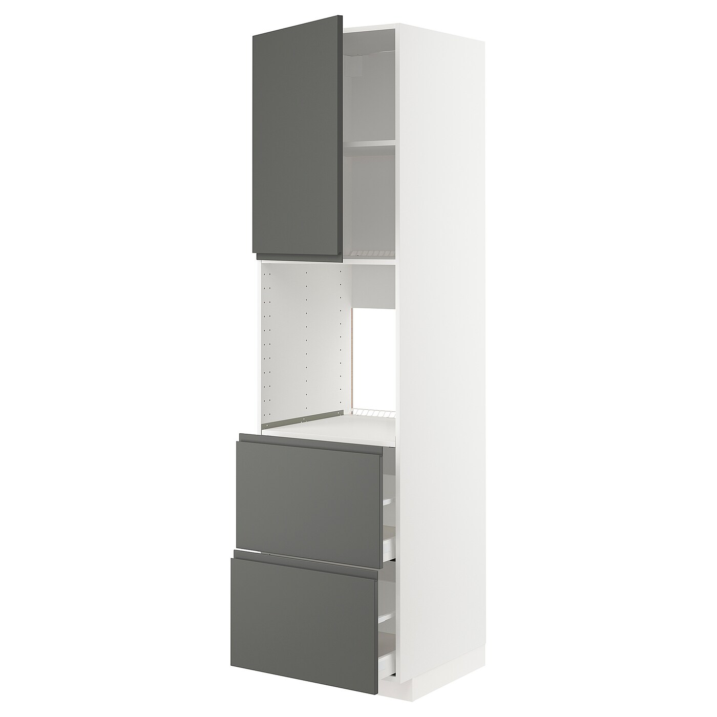 Высокий шкаф с ящиками - IKEA METOD/MAXIMERA/МЕТОД/МАКСИМЕРА ИКЕА, 220х60х60 см, белый/черный