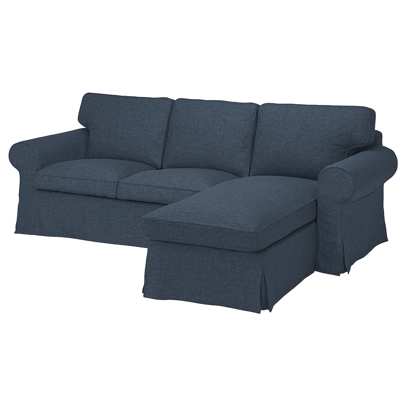3-местный диван с шезлонгом - IKEA EKTORP, 88x88x252см, синий, ЭКТОРП ИКЕА