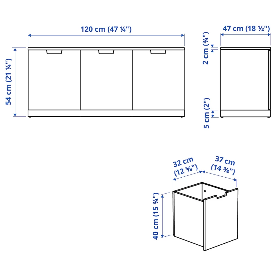 Комод - IKEA NORDLI/НОРДЛИ ИКЕА, 47х120х54 см, белый (изображение №4)