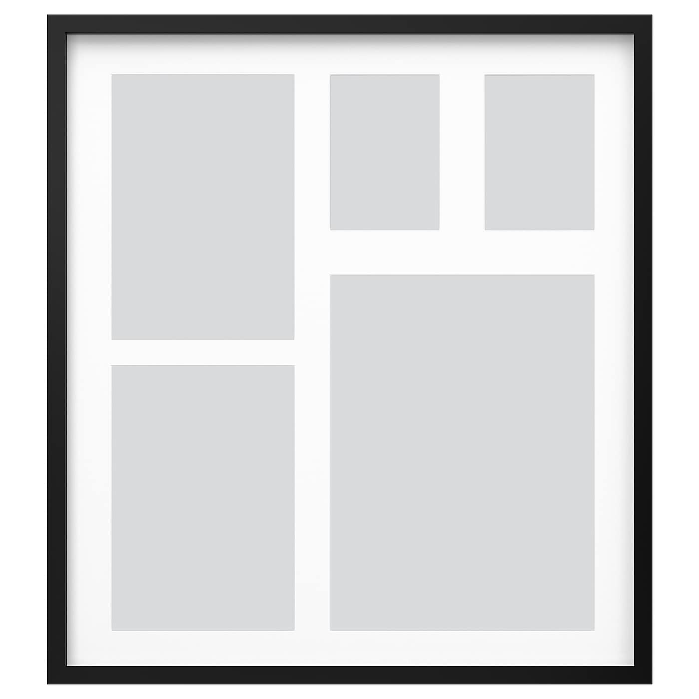 Рамка на 5 фотографий - IKEA RÖDALM/RODALM/РОДАЛЬМ ИКЕА, 71х64 см, белый/черный