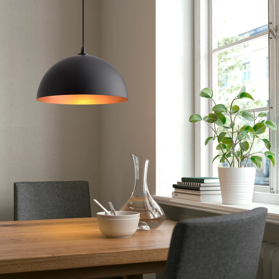 Абажур подвесного светильника - IKEA DYVIKA/ДИВИКА ИКЕА, 35х16,5 см, черный (изображение №3)
