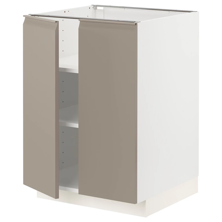 Напольный шкаф - METOD IKEA/ МЕТОД ИКЕА,  88х60 см, белый/бежевый (изображение №1)