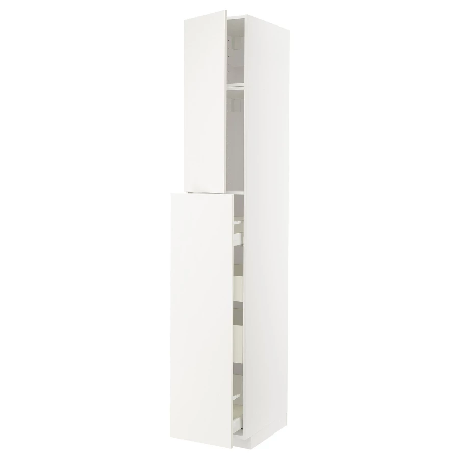 Высокий шкаф - IKEA METOD/MAXIMERA/МЕТОД/МАКСИМЕРА ИКЕА, 240х60х40 см, белый (изображение №1)