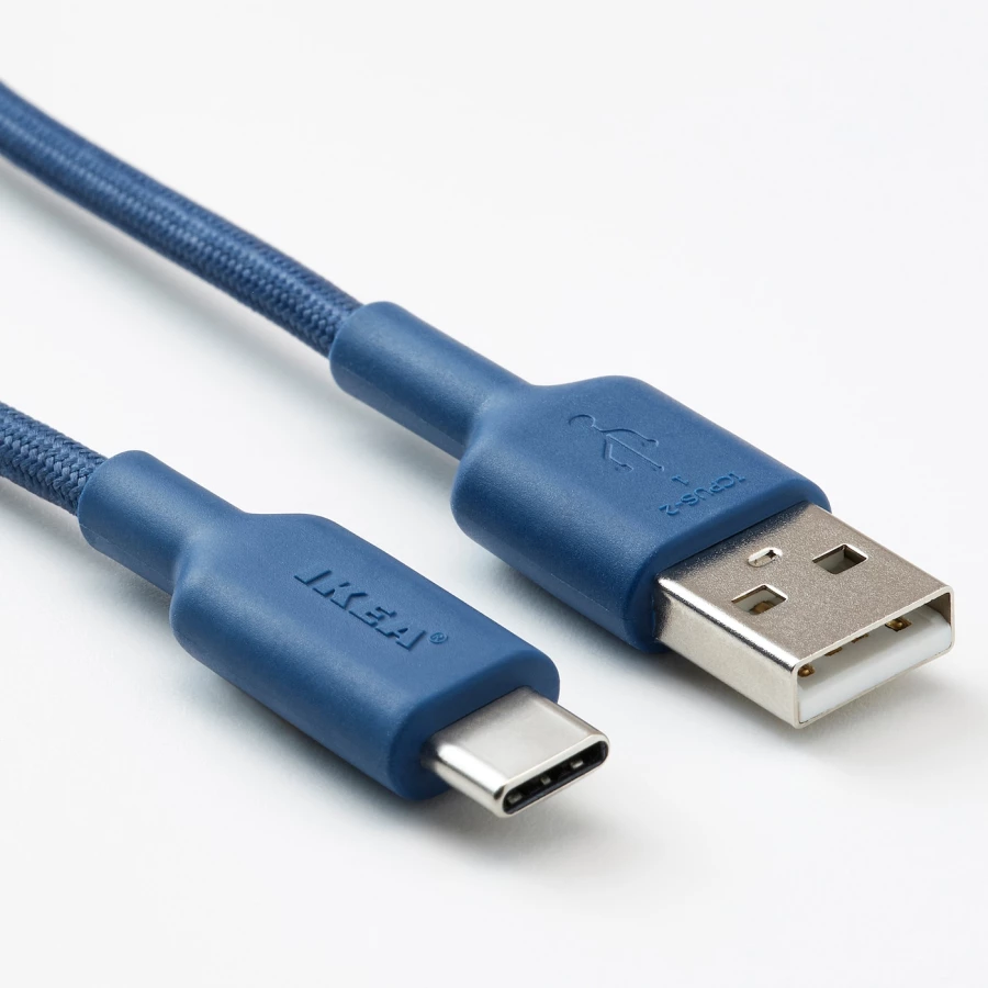 Кабель USB-A — USB-C  - LILLHULT IKEA/ ЛИЛЛЬХУЛЬТ ИКЕА, синий (изображение №2)
