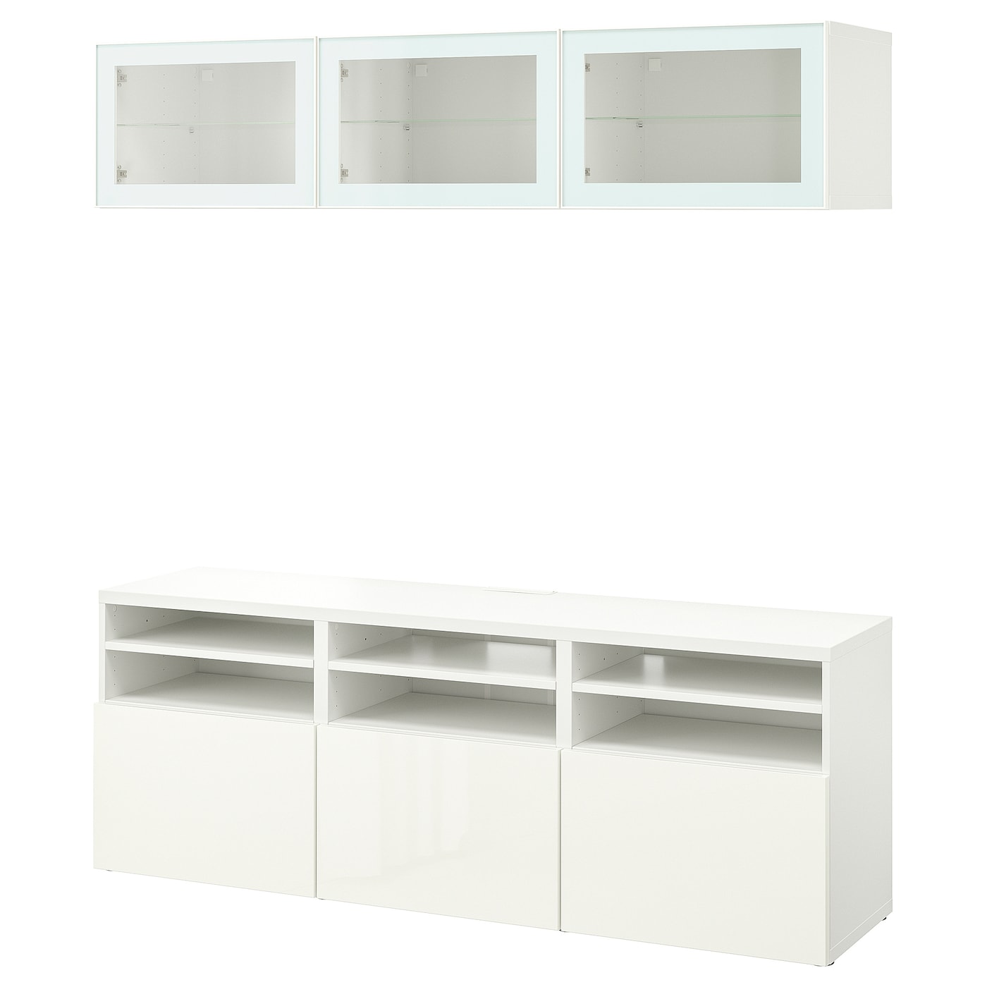 Комбинация для хранения ТВ - IKEA BESTÅ/BESTA, 192x42x180см, белый, БЕСТО ИКЕА