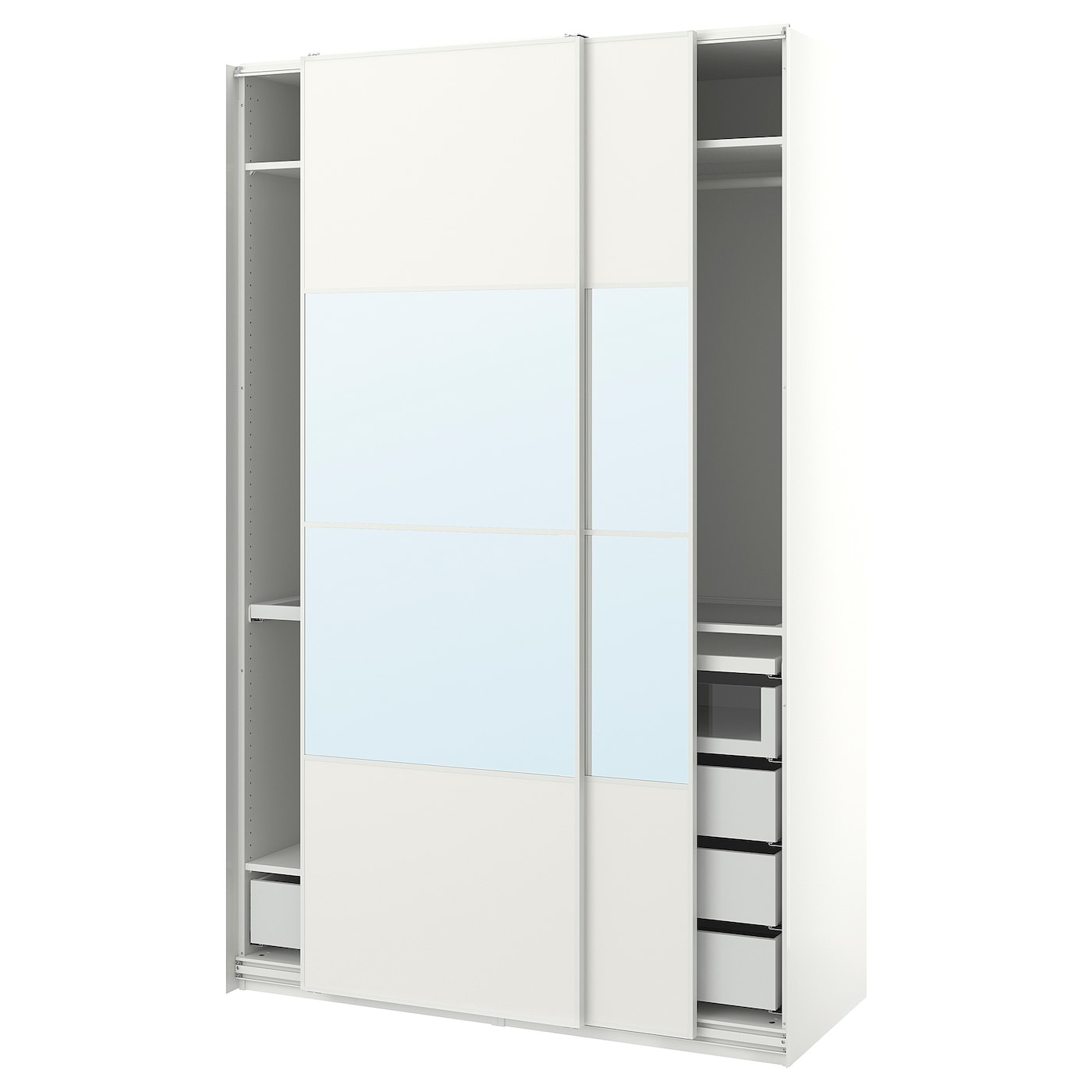 Шкаф - PAX / MEHAMN/AULI  IKEA/ ПАКС / МЕХАМН/ АУЛИ   ИКЕА, 236х150  см, белый
