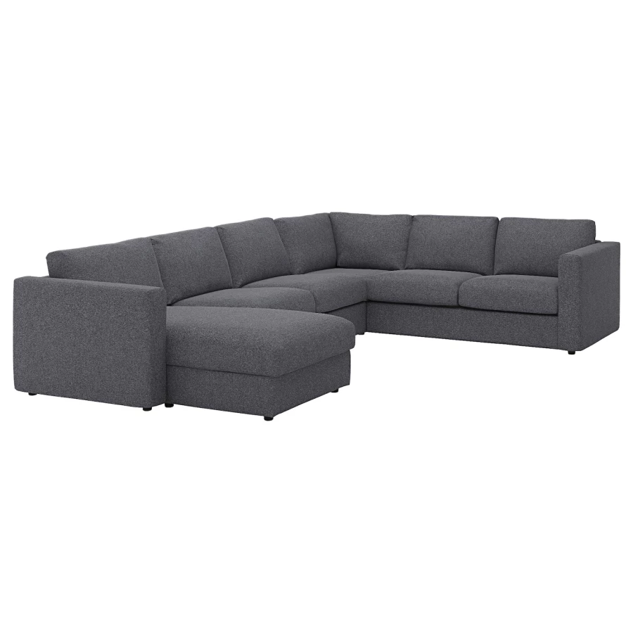 Чехол на угловой диван - IKEA VIMLE/ВИМЛЕ ИКЕА, 330х68 см,  серый (изображение №1)