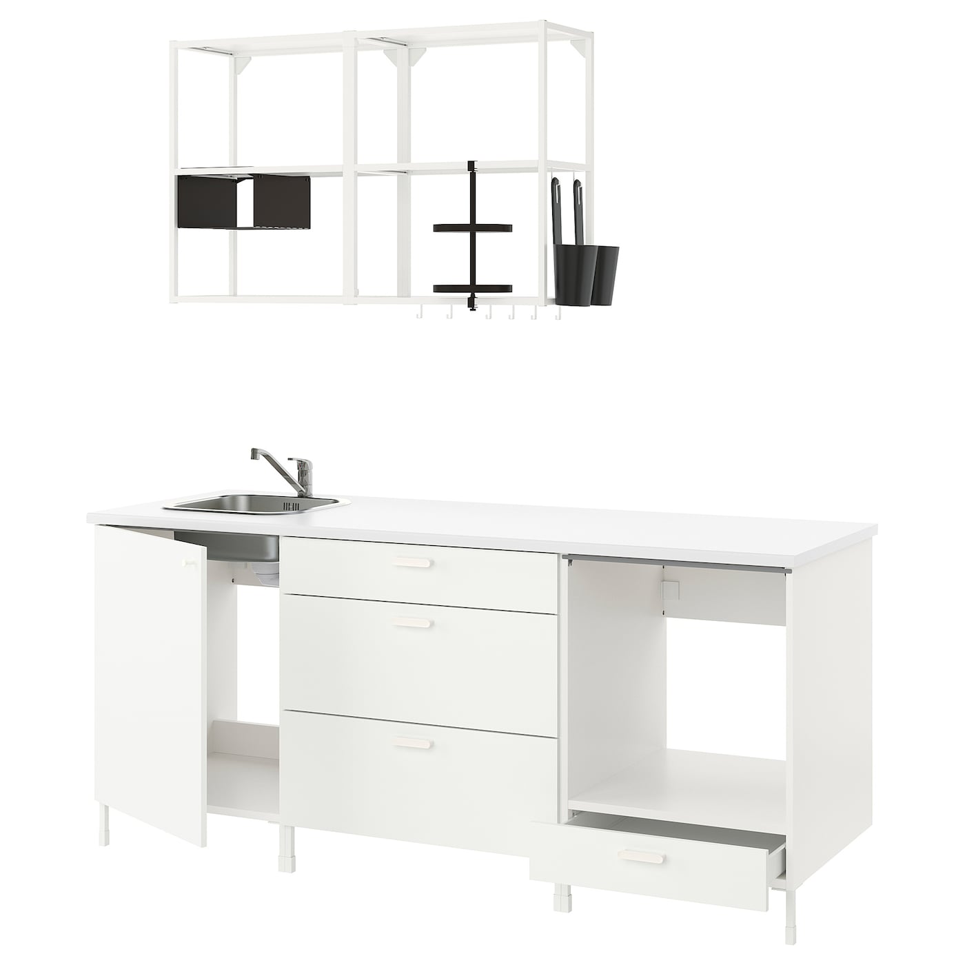 Кухня -  ENHET  IKEA/ ЭНХЕТ ИКЕА, 222х203 см, белый