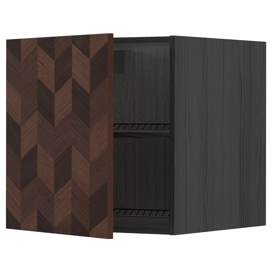 Шкаф для холодильника/морозильной камеры - METOD  IKEA/  МЕТОД ИКЕА, 60х60 см, черный/коричневый (изображение №1)