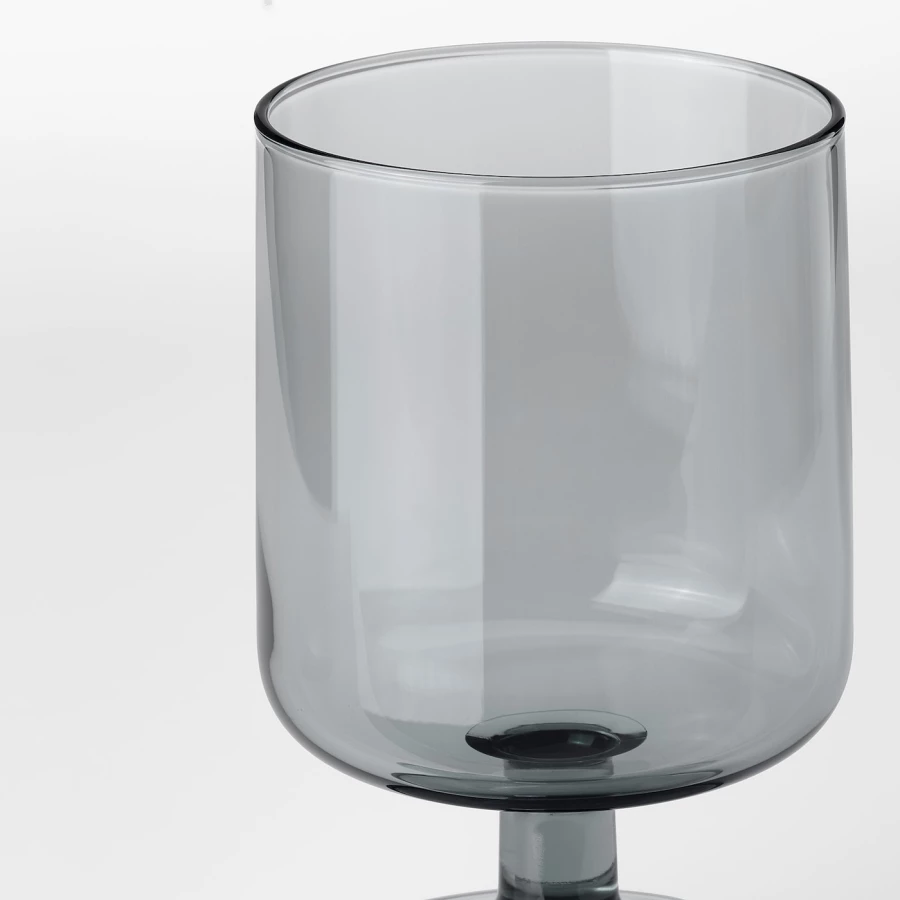 Набор бокалов для вина, 4 шт. - IKEA OMBONAD, 320 мл, серое стекло, ОМБОНАД ИКЕА (изображение №2)