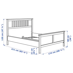 Каркас кровати - IKEA HEMNES, 200х140 см, серый, ХЕМНЕС ИКЕА