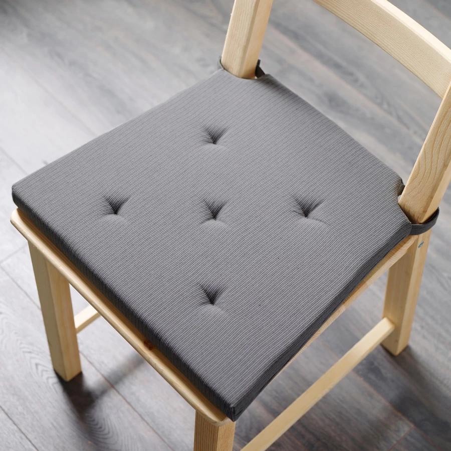 Подушка на стул - JUSTINA IKEA/ ЮСТИНА ИКЕА, 40 см, серый (изображение №4)