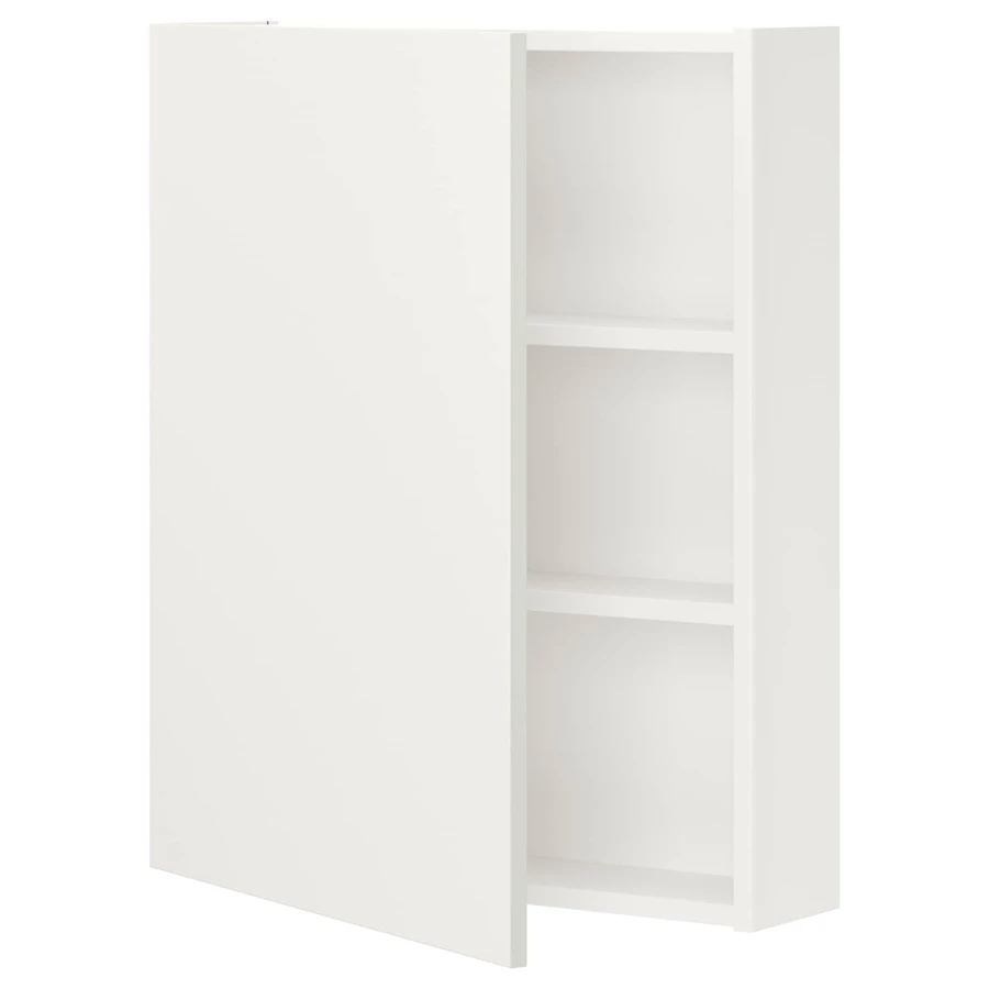 Настенный шкаф для ванной комнаты - ENHET IKEA/ ЭНХЕТ ИКЕА, 60x15x75 см, белый (изображение №1)