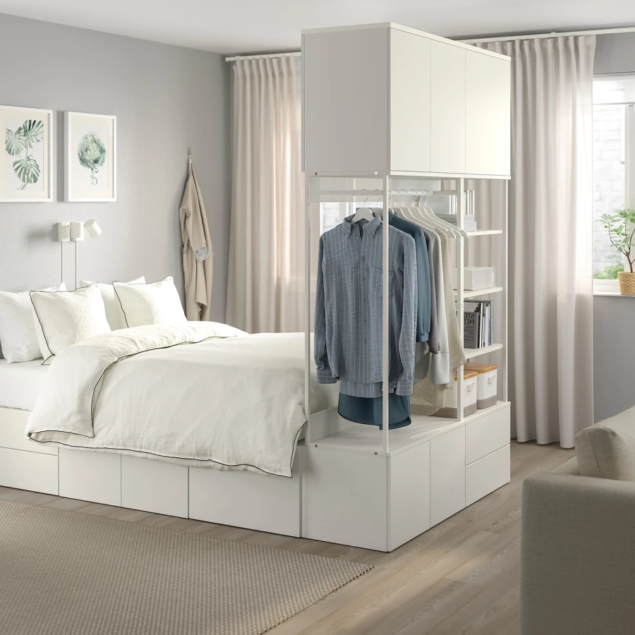 Комплект мебели д/спальни  - IKEA PLATSA, 223x244x140см, белый, ПЛАТСА ИКЕА (изображение №3)